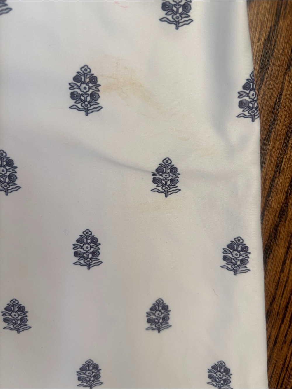 Smith & Quinn White Mini Dress with Navy and White Print. Worn once. - Picture 4 of 4